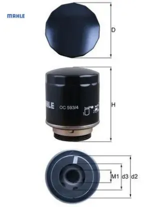 Yağ filtresi golf v-vı-jetta ııı-passat-tıguan-touran-a3-octavıa-ıbıza-scırocco 1.4 tsı mahle 03c115561d/ 03c115561b/ 03c115561e resmi