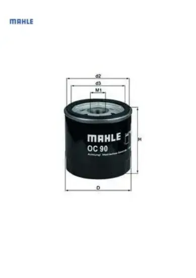 Yağ filtresi astra-corsa-vectra-omega-kadett opel tüm mod. 86-02 mahle 650104/ 650381/ 650401/ 95509857 resmi