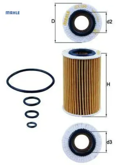 Yag fıltresı slk-class m113 r171 55 amg 04 11 mahle a0001802809 resmi