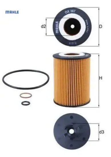 Yag fıltresı bmw n60 n62 e60 e61 e65 e66 e53 mahle 11427511161 resmi