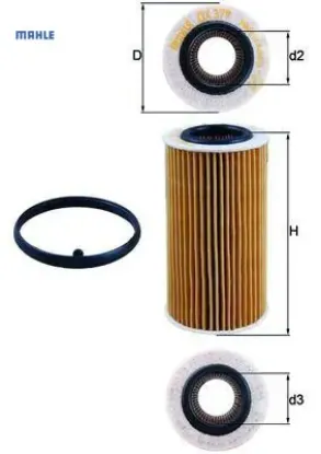 Yağ filtresi passat-jetta ııı-golf v-toledo ııı-octavıa-leon-altea-altea xl-a3-a4-a6 2.0 fsı/tfsı mahle 06d115466/ 06d115562/ 06d198405 resmi