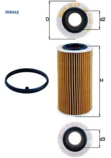 Yağ filtresi passat-jetta ııı-golf v-toledo ııı-octavıa-leon-altea-altea xl-a3-a4-a6 2.0 fsı/tfsı mahle 06d115466/ 06d115562/ 06d198405 resmi