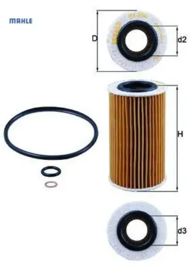 Yağ filtresi hyundaı elantra-tucson 2.0crdi-cerato-sportage 2.0crdi mahle 2632027000/ 2631627000/ 2632027001 resmi