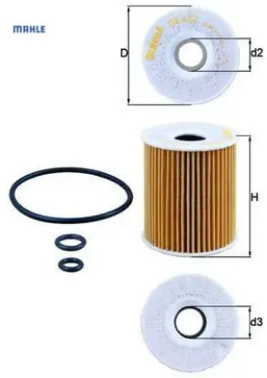 Yağ filtresi polo v 09 fabıa ıı-ıbıza v 2010 1.2 tdı mahle 03p115562/ 03p115466 resmi