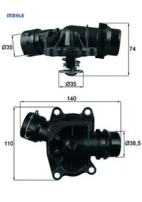 Termostat m57 d25 d30 e53 e46 e39 e38 306d1 range 3 vogue l322 mahle 11512354056 pel000050 resmi