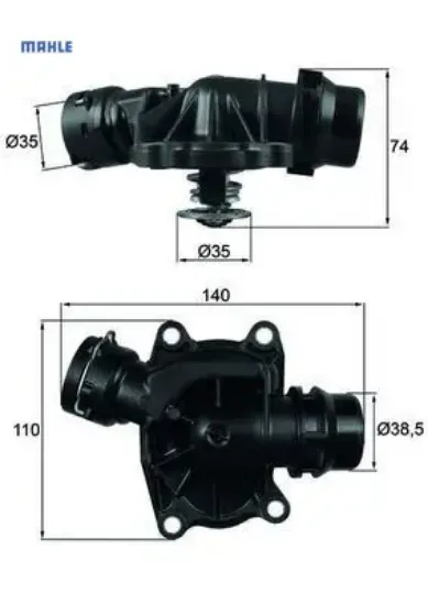 Termostat m57 d25 d30 e53 e46 e39 e38 306d1 range 3 vogue l322 mahle 11512354056 pel000050 resmi