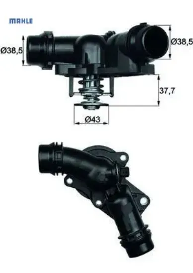 Termostat 97 c m52 m54 e36 e38 e39 e46 e60 e65 e83 e53 e85 mahle 11531437040 resmi