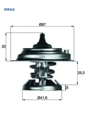 Termostat 75 c om601 om602 om603 w124 w202 w210 w461 mahle a6012000215 resmi