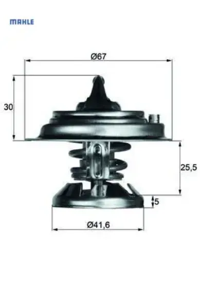 Termostat 75 c om601 om602 om603 w124 w202 w210 w461 mahle a6012000215 resmi