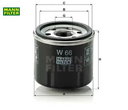 Yağ filtresi clıo ı-ıı-ııı-kng-twng-modus 1.2 04/03 mann-fılter 8200257642/ 1520800qag resmi