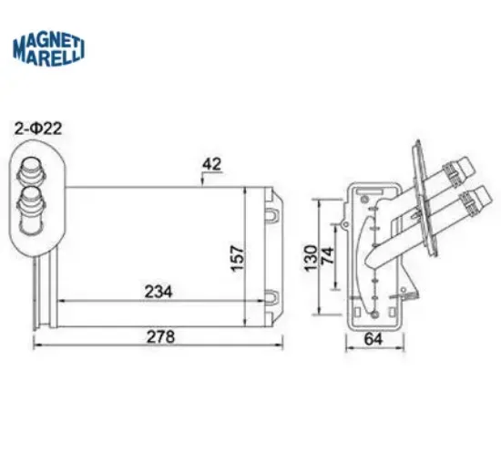 Radyatör k a3 bora golf ıv magnetı marellı  resmi