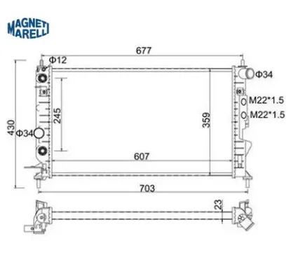 Radyatör m vectra b (ac+ksız) magnetı marellı  resmi