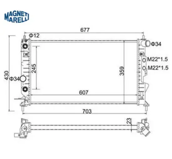 Radyatör m vectra b (ac+ksız) magnetı marellı  resmi