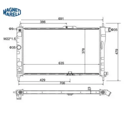 Radyatör m nexıa 15 16v magnetı marellı  resmi