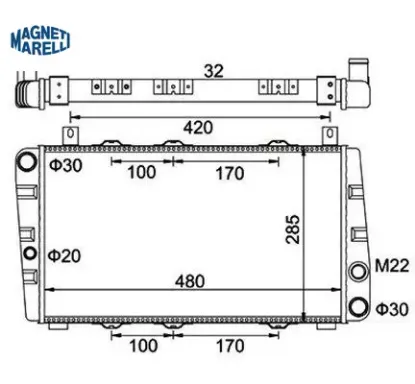 Radyatör m favorıt (ksız+mek) magnetı marellı  resmi