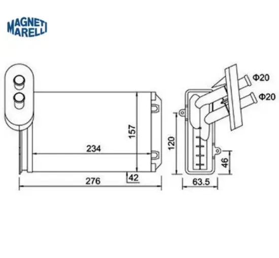 Radyatör k a3/caddy/golf/jetta magnetı marellı  resmi