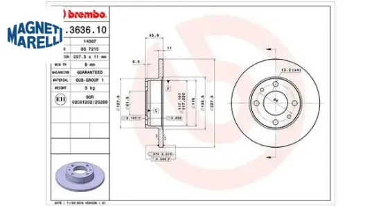 Brembo dısk seat/uno/dks magnetı marellı  resmi