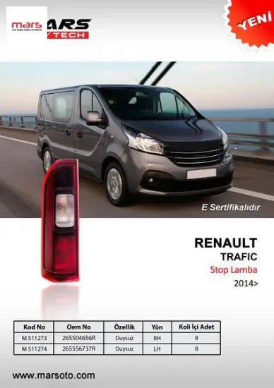 Arka stop lamba sağ trafıc ııı duysuz 2014 mars 265504656r resmi