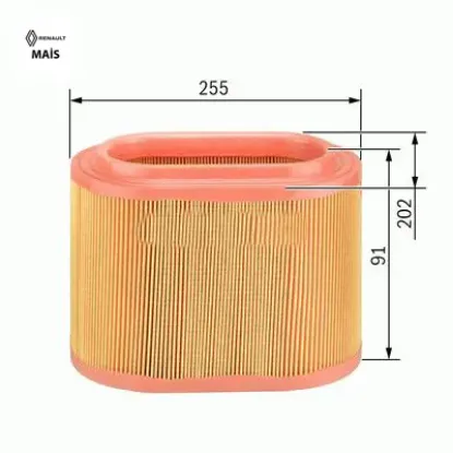 Hava filtresi clıo ıı 98 05 kangoo 97 megane ı 96 logan 04 sandero 08 solenza 03 symbol ıı 08 14 1.4 maıs 7701070525/ 7701069365/ 7701047655 resmi