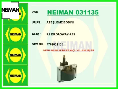 Ateşleme bobını r9 broadway-r19 neıman 7701031135 resmi