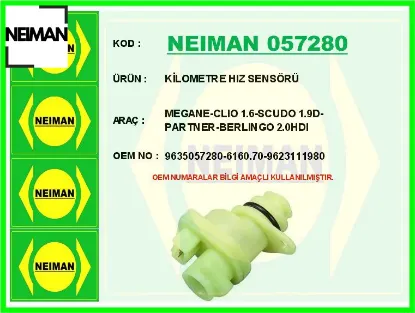 Kilometre hız sensörü megane-clıo 1.6-scudo 1.9d-partner-berlıngo 2.0hdı neıman 9635057280/ 6160.70/ 9623111980 resmi