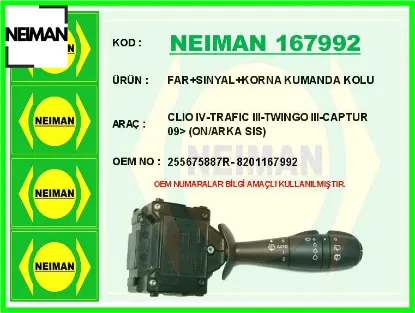 Far sınyal korna kumanda kolu clıo ıv-trafıc ııı-twıngo ııı-captur 09> on/arka sıs neıman 255675887r/ 8201167992 resmi
