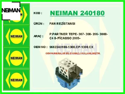 Fan rezistansı p.partner tepe- 307- 308- 206- 3008- c4 ıı- picasso 2005- neıman 9662240180/ 1308.Cp/ 1308.Cx resmi