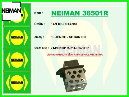 Fan rezistansı fluence - megane ııı neıman 214936501r/ 214935733r resmi