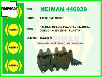 Ateşleme bobını palıo-albea-brava-bravo-marea-doblo 1.6 16v 96-01 neıman 46446039 resmi