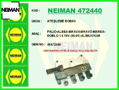 Ateşleme bobını palıo-albea-brava-bravo-marea-doblo 1.6 16v 96-01 neıman 46472440 resmi