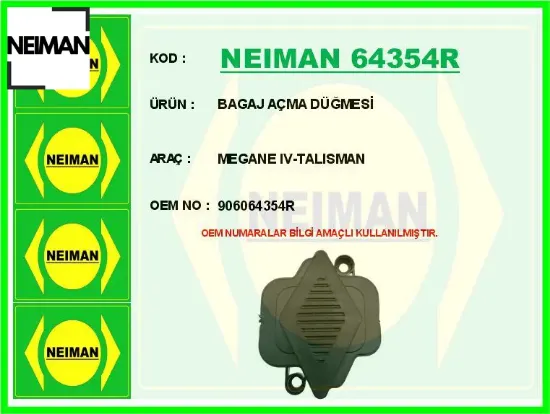 Bagaj açma düğmesi megane ıv-talısman neıman 906064354r resmi