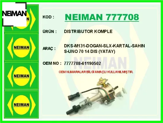 Dıstrıbutor komple dks-m131-dogan-slx-kartal-sahın s-uno 70 14 dıs yatay neıman 7777708/ 61190502 resmi