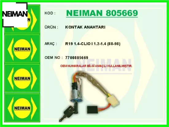 Kontak anahtarı r19 1.4-clıo ı 1.2-1.4 88-98 neıman 7700805669 resmi