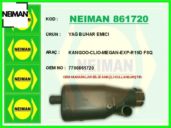 Yağ buhar emıcı kangoo-clıo-megan-exp-r19d f8q neıman 7700861720 resmi