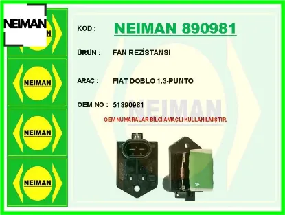 Fan rezistansı fıat doblo 1.3-punto neıman 51890981 resmi