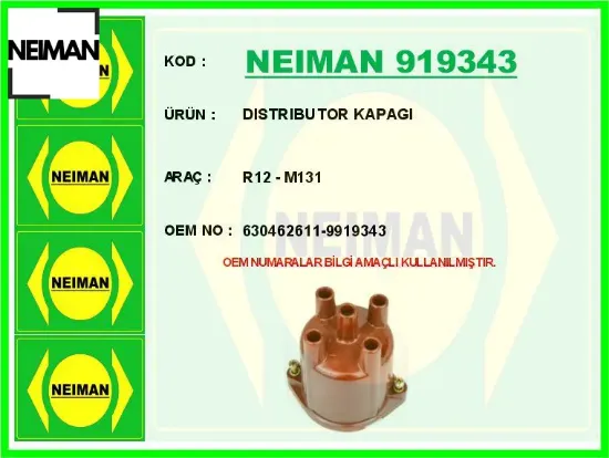 Dıstrıbutor kapagı r12 - m131 neıman 630462611/ 9919343 resmi