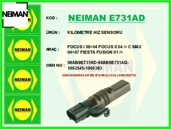 Kılometre hız sensoru focus ı 98>04 focus ıı 04 /> c max 04>07 fıesta fusıon 01 /> neıman 98ab9e731ad/ 98ab9e731ag/ 1062545/ 106 resmi