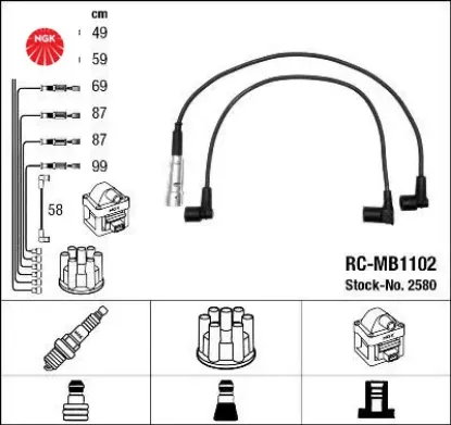 Atesleme kablosu setı m110 w123 s123 c123 w460 w126 r107 ngk a1101506318 resmi