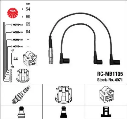 Atesleme kablosu setı mercedes m102 m111 w201 w123 c123 w124 c124 ngk a1021501918 resmi