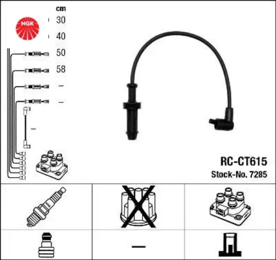 Buji kablosu rc-ct615 p106 91-96 p306 97-02 part-berlıngo 96-05 1.4-1.6 ngk 5967.P1/ 5967.N6/ 5967.L9/ 5967.L5 resmi
