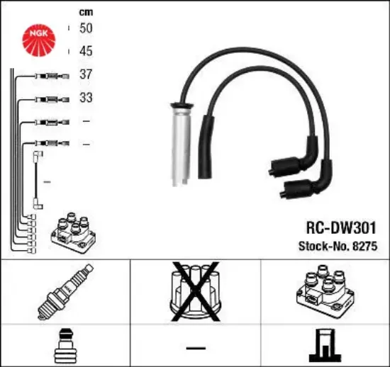 Buji kablo set chevrolet kalos 1.4 02 lanos 1.4-1.5 97 chevrolet aveo 1.5-kalos 1.5 05 ngk 96305387 resmi