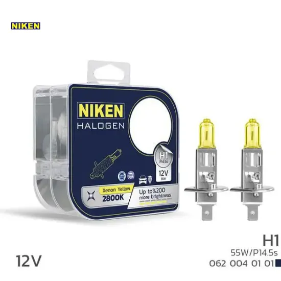 Nıken 12v h1 55w sarı ışık ampul p14.5s 2800k nıken unıversal resmi