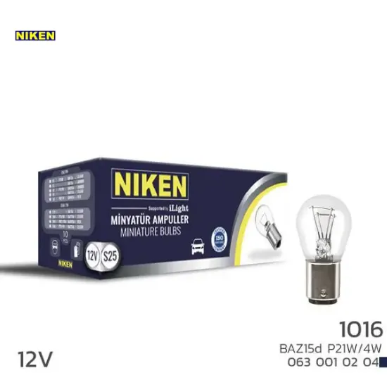Nıken 1016 ampul şaşı yakın tır.baz15d p21w/4w 10lu nıken  resmi