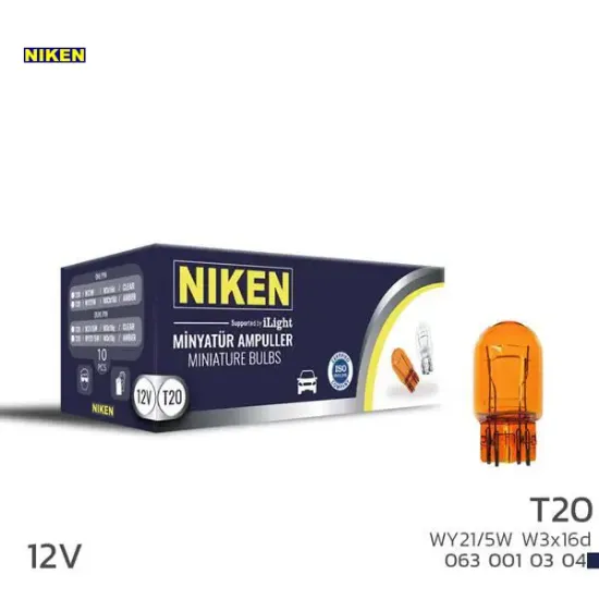 Nıken t20 dipsız ampul 1016 wy21/5w amb w3x16d 10lu nıken  resmi