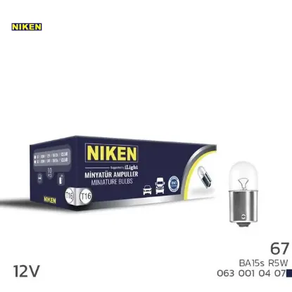 Nıken t16 mınyatur ampul r5w ba15s 12v 10lu nıken  resmi