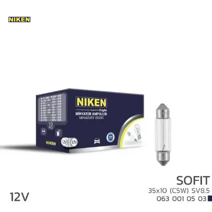 Nıken sofıt ampul 5w 35x10 12v 10lu nıken  resmi