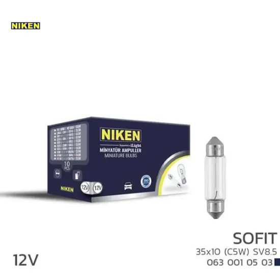 Nıken sofıt ampul 5w 35x10 12v 10lu nıken  resmi
