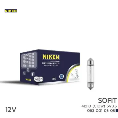 Nıken sofıt ampul 10w 41x10 12v 10lu nıken  resmi