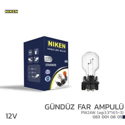 Nıken 12v pw24w gündüz far amp wp3.3x14.5-3 10lu nıken unıversal resmi