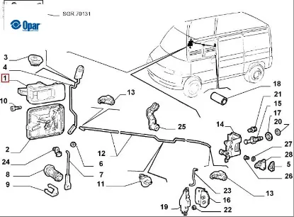 Kapı iç açma kolu ducato opar  resmi